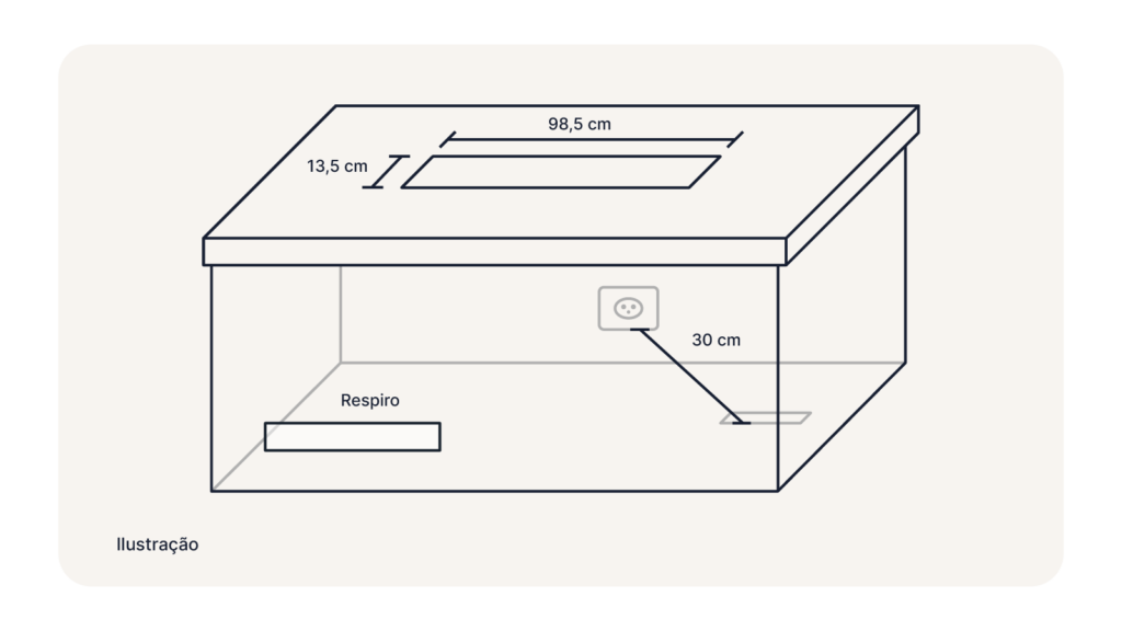 Ilustração de nicho de uma lareira a gás de 100 cm da Fogo & Art.